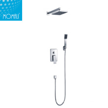 conceald wall mount square bath rain shower mixer faucet with shower head